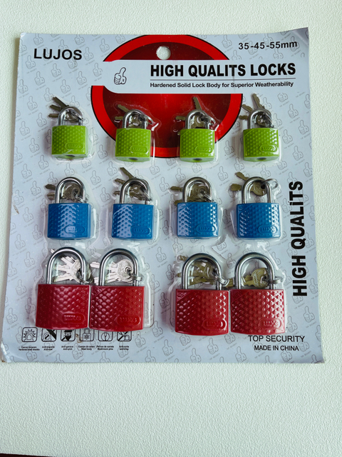 Color Plastic Cover Iron Padlock